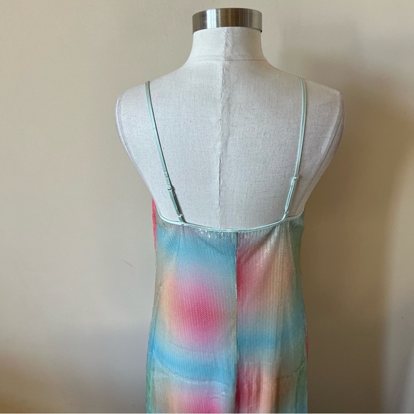 Staud Rainbow Sequin Slip Maxi Dress 26128 - Picture 7 of 12
